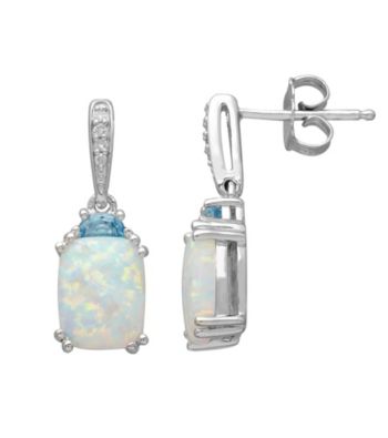 Lab Created Opal Earrings In Sterling Silver