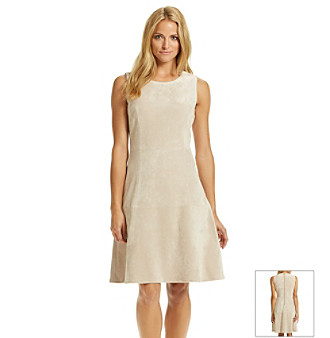 UPC 889609918004 product image for Calvin Klein Faux Suede Fit And Flare Dress | upcitemdb.com