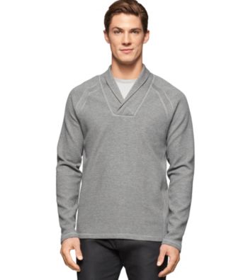 UPC 797762372239 product image for Calvin Klein Men's Long Sleeve Blocked Shawl Collar Pullover | upcitemdb.com