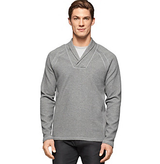 UPC 797762372161 product image for Calvin Klein Men's Long Sleeve Blocked Shawl Collar Pullover | upcitemdb.com