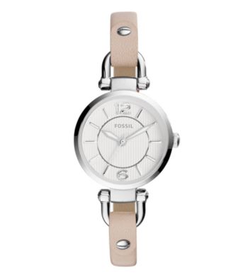 UPC 796483168930 product image for Fossil® Women's Georgia Watch In Silvertone With Bone Leather Strap | upcitemdb.com