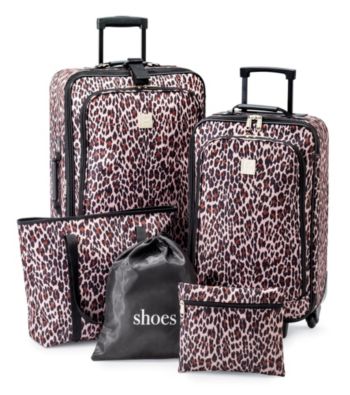 cheetah print luggage sets