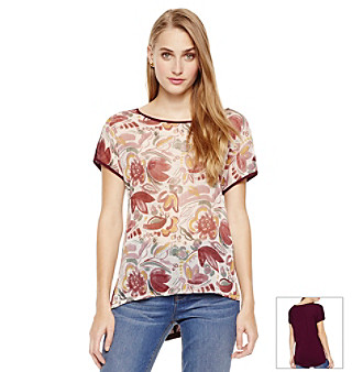 UPC 039372235055 product image for Vince Camuto® Floral Mixed Media Top | upcitemdb.com