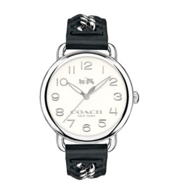 UPC 885997158695 product image for COACH DELANCY CHAIN LINK LEATHER WATCH | upcitemdb.com