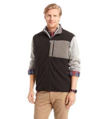 UPC 015844241434 product image for Izod® Men's Polar Fleece Mixed Media Vest | upcitemdb.com