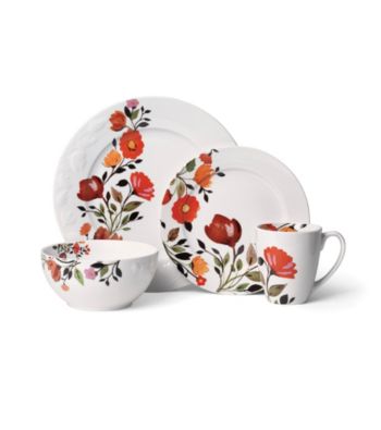 Gourmet Basics by Mikasa Tulips 16-Pc. Porcelain Kim Parker 