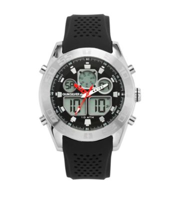 UPC 086702564019 Men s Quiksilver The Fifty50 Silicone Strap Watch 48mm Black upcitemdb