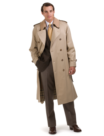 A timeless style in pure cotton that is specially finished to be water-resistant. Genuine horn buttons. Detachable wool melton collar. Dry clean. Imported.