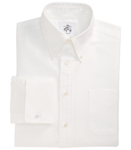 Pure Supima� cotton.  Button-down collar.  French cuffs with silk knots.  Side gussets. Mother-of-pearl buttons. Locker loop at back neck. Machine wash warm. Made in the USA.