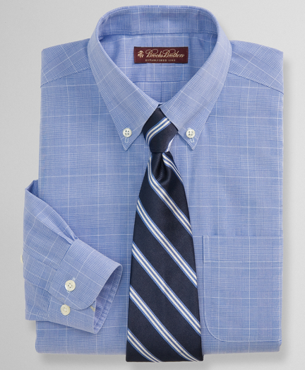 Pure cotton treated to resist wrinkles. Pucker-free seams look freshly pressed all day. Single-needle tailoring. Durable cross-stitched buttons. Broadcloth cotton with button-down collar and barrel cuffs. Machine wash. Imported.