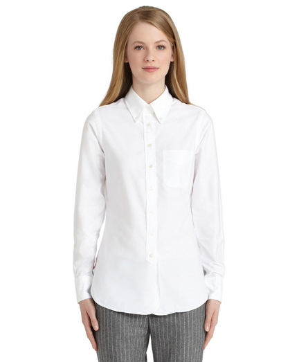 Supima� cotton. Button-down collar. Side gussets. Signature locker loop at back neck. Mother-of-pearl buttons. Machine wash. Made in the USA.