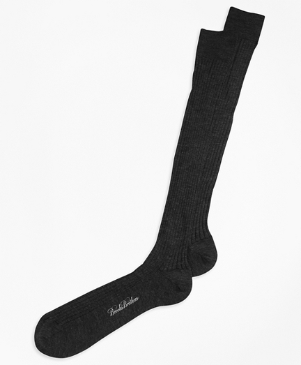 Merino Wool Ribbed Over-the-Calf Socks