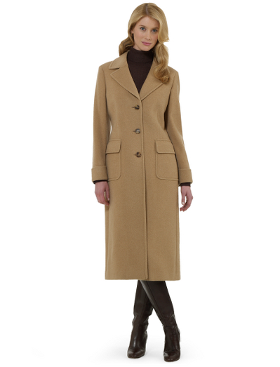 The perfect coat is an elegant statement in luxurious, supple Italian camel hair. Three-button front with flap pockets. Fully lined. 52" long. Dry clean. Imported.