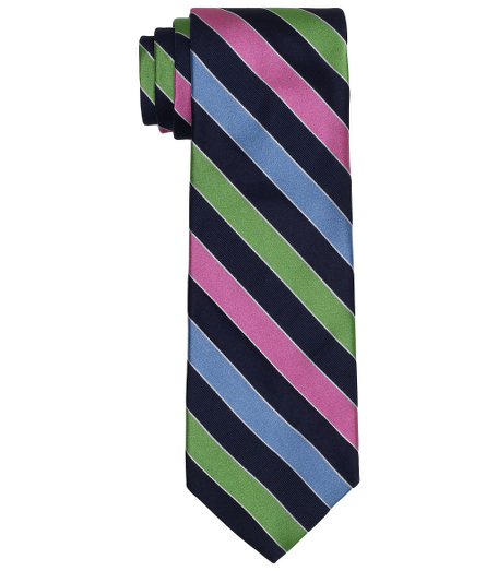Pure silk woven in Italy. 3 1/2" width. Dry clean. Made in the USA.