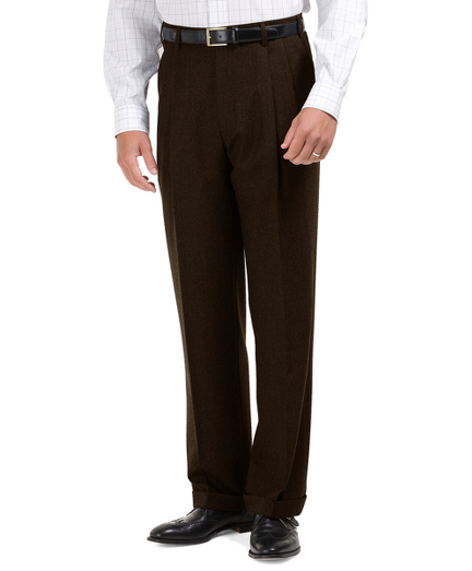 Madison Fit Pleat-Front Flannel Trousers