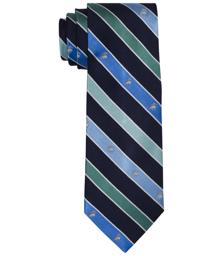 Pure silk woven in England. 3 1/2" width. Dry clean. Made in the USA.