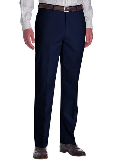 Plain-Front Supima� Cotton Poplin Pants