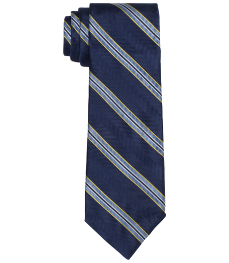 Pure silk woven in Italy. 3 1/2" width. Dry clean. Made in the USA.