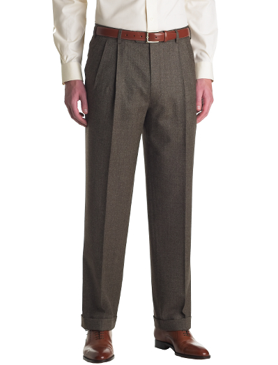 Italian wool flannel. Genuine corozo buttons. Lined to the knee. Taped seams and unfinished hems. Dry clean. Imported.
