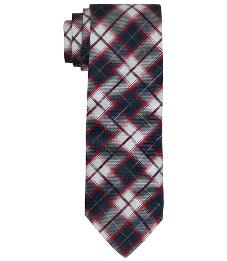 Pure silk woven in Italy. 3 1/2" width. Dry clean. Made in the USA.