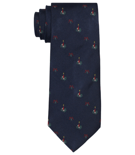 Pure silk woven in England. 3 1/2" width. Dry clean. Made in the USA.