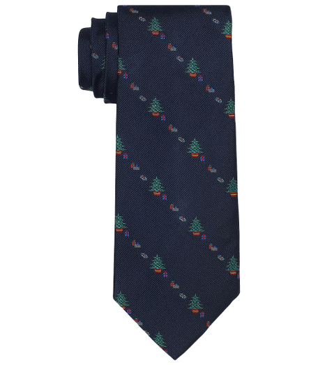 Pure silk woven in England. 3 1/2" width. Dry clean. Made in the USA.