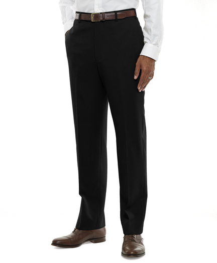 Regent Fit Plain-Front Classic Gabardine Trousers