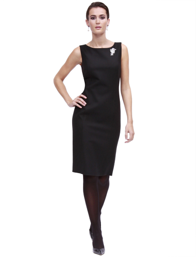 Polyester. Slight back v-neck. Princess seams at front.  Fully lined in Bemberg. 31" center back length.  Fabric woven in Italy.  Dry clean. Imported.