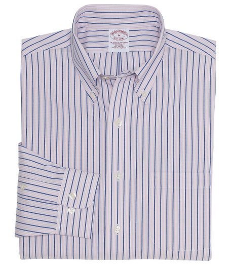 Pure pinpoint cotton. Made with pucker-free seams and treated to remain virtually wrinkle-free. The original Polo button-down collar. Superdurable logo buttons. Center back pleat and signature shirring at barrel cuffs. Left chest pocket. Machine wash. Imported. Also available in Slim fit.