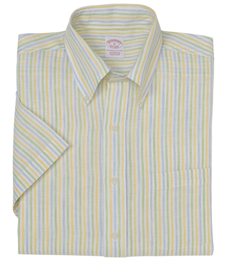 Pure Irish linen. The original Polo� button-down collar. Center front placket. Superdurable logo buttons. Center front placket. Left chest pocket. Machine wash. Imported. Also available in Slim fit.