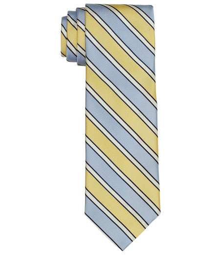 Pure silk woven in Italy. 3 1/2" width. Dry clean. Made in the USA.