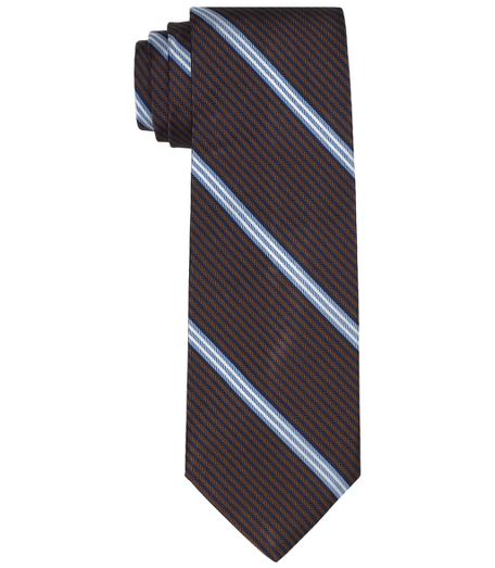 Pure silk woven in England. 3 1/2" width. Dry clean. Made in the USA.