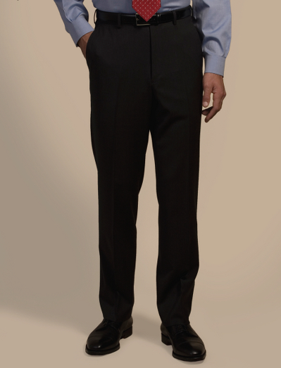 Made with a blend of wool and  DOW XLA fiber for  stretch. Regent fit. Lined to the knee. Unfinished hem. Dry clean. Imported.