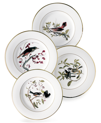 The National Audubon Society and Brooks Brothers have partnered to promote the protection and conservation of birds, other wildlife and the habitats that support them. Paintings of delicately detailed birds by renowned wildlife artist John James Audubon are presented in our collection of fine bone china from Richard Ginori, one of Italy's oldest and most esteemed potteries. Gift boxed. Made in Italy. Limited edition, signed and numbered on the bottom. The dessert plates are limited to 250, adding great value to collectors. Hand wash only. Not designed for use in dishwashers or microwave or conventional ovens. Made in Italy by Richard Ginori..