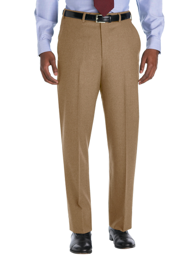 Italian wool flannel. Relaxed fit. Lined to the knee. Taped seams and unfinished hems. Dry clean.    Imported.