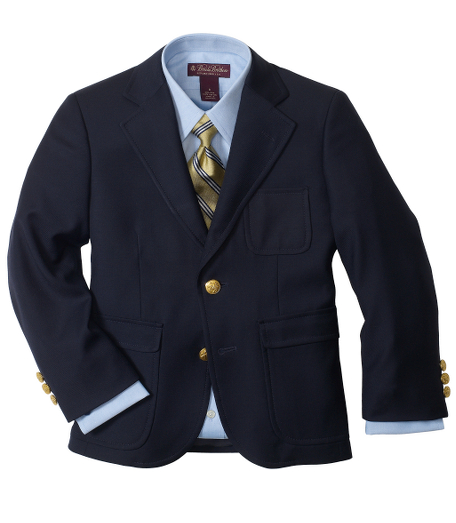 Loro Piana Super 110s wool. Chest patch pocket. Brass buttons. Back center vent. Darted and slightly shaped through chest. Dry clean. Imported.