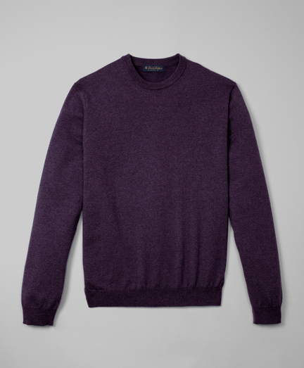Extrafine Italian merino. Blended Lycra� for shape retention and a perfect fit. Classic, basic and versatile. Ribbed neck, cuff and hem. Fully fashioned. Dry clean. Imported.