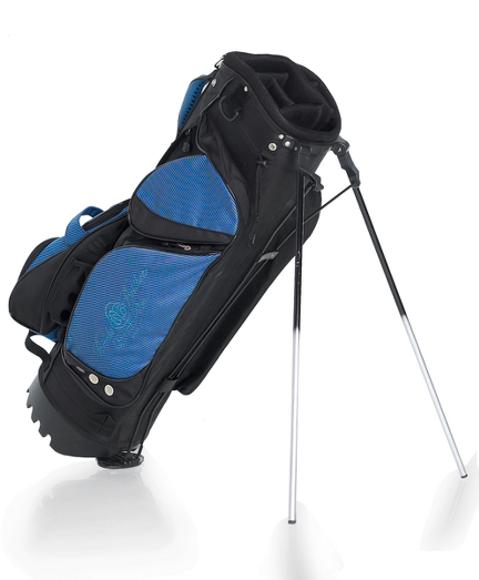 Superbly crafted and intelligently designed with all the essentials. Enduring 8-way polyester fabric stands up to sun, wind, rain and any other abuse, natural or otherwise. Designed for trolley use with full-length fabric divider, eight pockets, double strap, towel ring, umbrella holder, tee holder, ball holder, rain hood and many more thoughtful details. Imported. 36"h. A gift box is not available for this item.