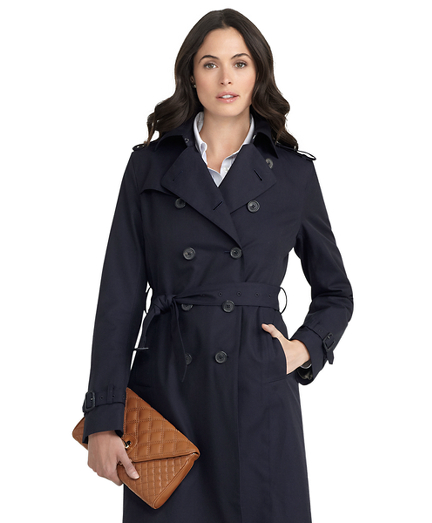 Women's Cotton DoubleBreasted Trench Coat Brooks Brothers