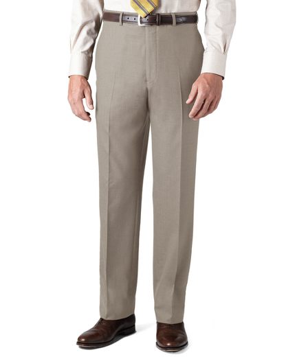 Country Club Saxxon Wool Madison Fit Plain-Front Trousers