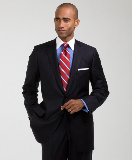Inspired by our archives, the 1818 Fitzgerald suit is distinguished by narrow lapels, higher armholes and trimmer fitting plain-front trousers. It is truly a statement of elegance and refinement. Tailored from pure wool woven in the USA by Loro Piana�. 2-button. Center vent. Dry clean only. Made in the USA.