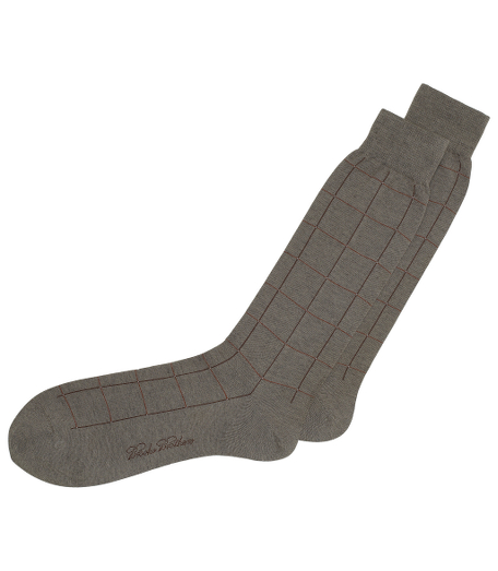 Dotted Windowpane Crew Socks