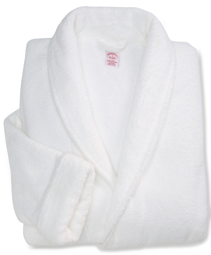 Ultrasoft 100% hydrocotton for extra absorbency. Luxuriously cut for maximum comfort. White satin piping. Calf-length. Removable belt. Machine wash. Imported.