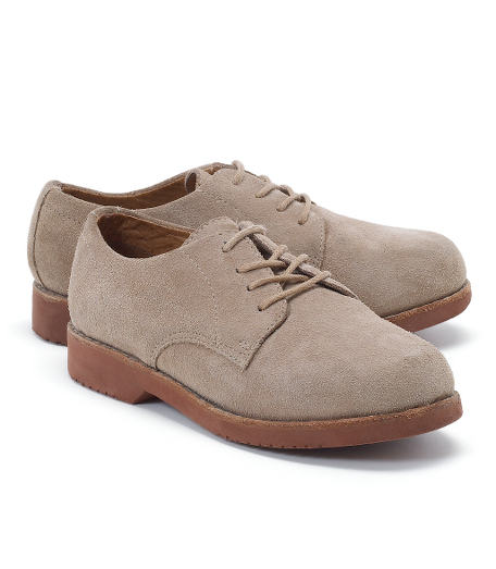 Genuine suede with flexible sole. Leather lining. Imported.