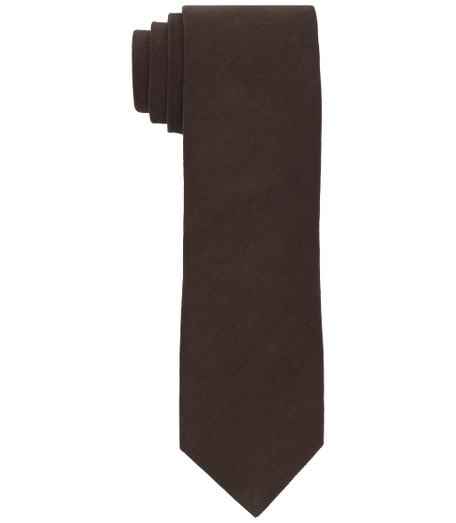 Pure imported silk. 2 7/8" width. Dry clean. Made in the USA.