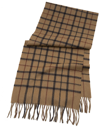 Tattersall Camel Hair Scarf