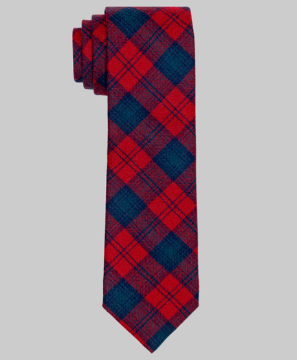 Pure wool woven in England. 2 7/8" width. Dry clean. Made in the USA.