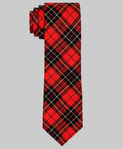 Pure wool woven in England. 2 7/8" width. Dry clean. Made in the USA.