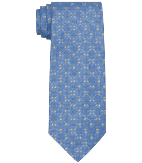 Pure silk woven in England. 3 1/2" width. Self-loop. Dry clean. Made in the USA.