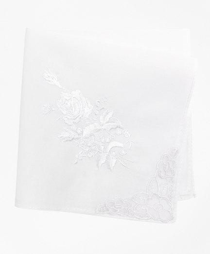 Women's White Embroidered Handkerchiefs Brooks Brothers